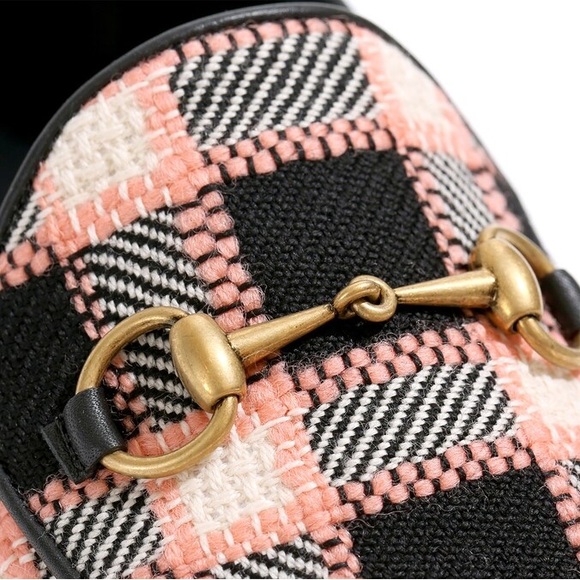 NEW GUCCI JORDAAN FANCY TWEED LOAFERS - Picture 2 of 5